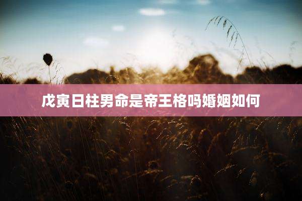 戊寅日柱男命是帝王格吗婚姻如何