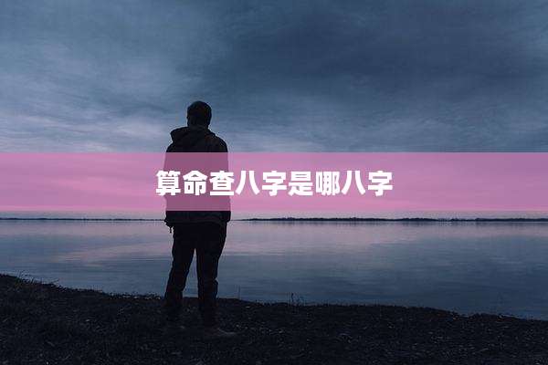 算命查八字是哪八字