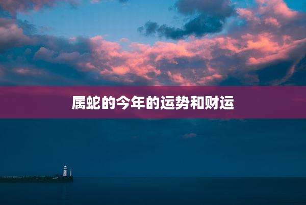 属蛇的今年的运势和财运