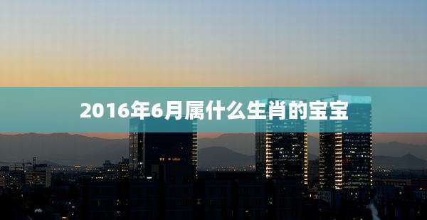 2016年6月属什么生肖的宝宝