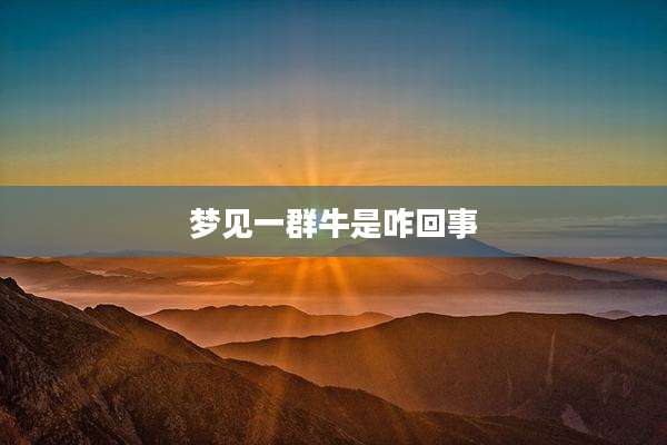 梦见一群牛是咋回事