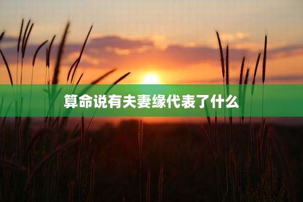 算命说有夫妻缘代表了什么