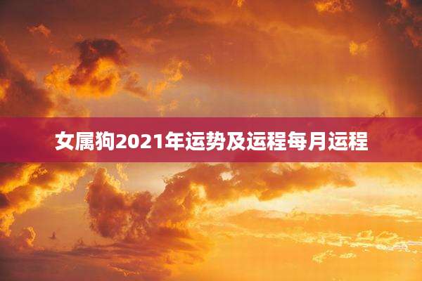 女属狗2021年运势及运程每月运程