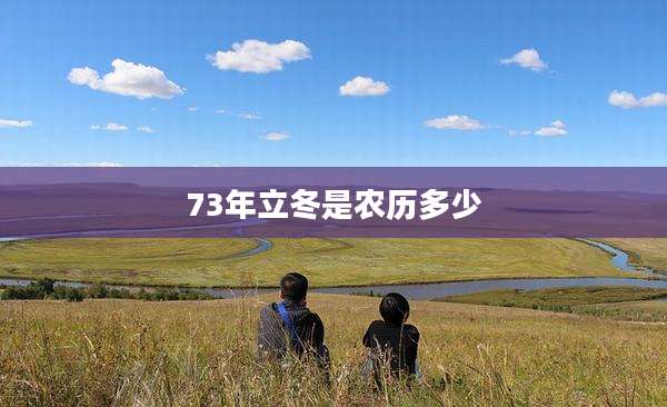 73年立冬是农历多少