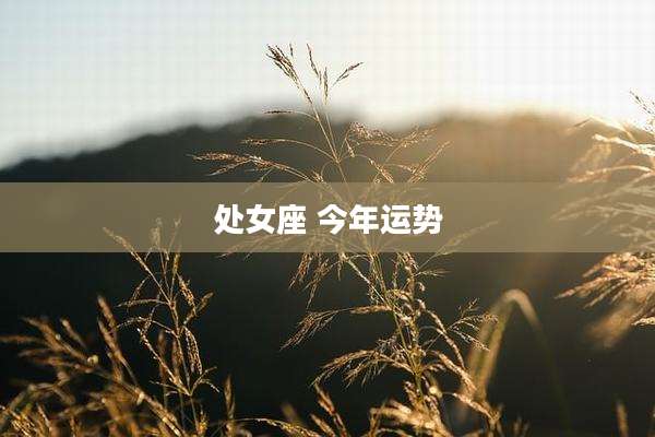处女座 今年运势
