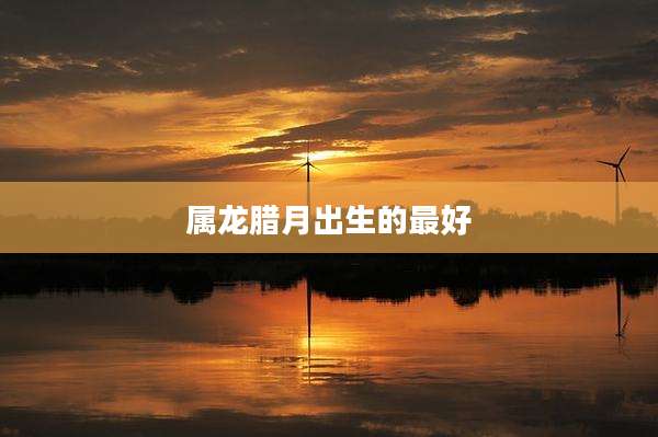 属龙腊月出生的最好
