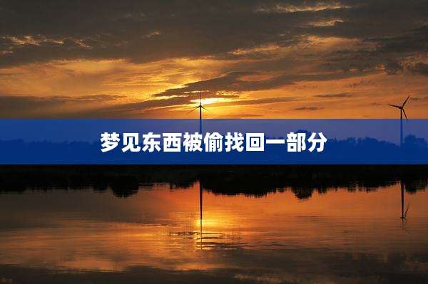 梦见东西被偷找回一部分