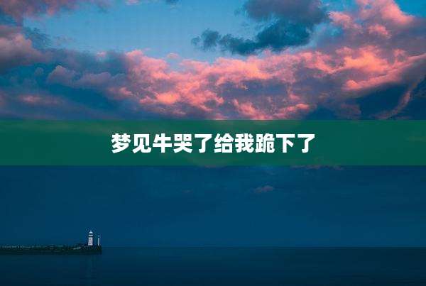 梦见牛哭了给我跪下了