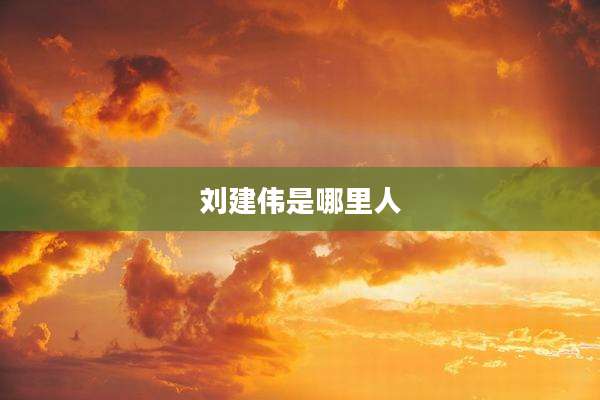 刘建伟是哪里人