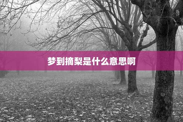梦到摘梨是什么意思啊