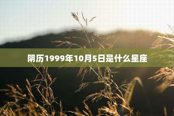 阴历1999年10月5日是什么星座
