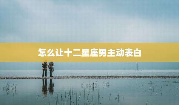 怎么让十二星座男主动表白
