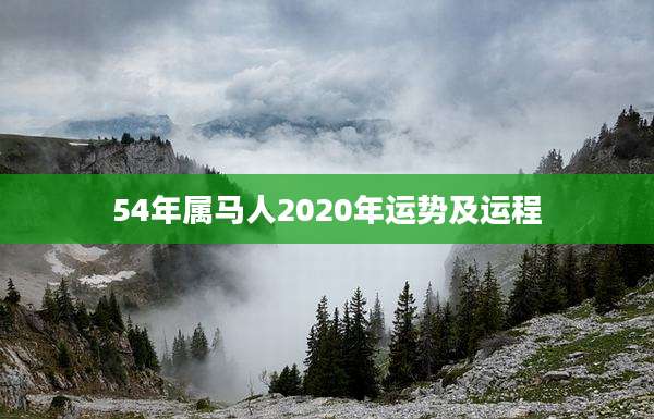 54年属马人2020年运势及运程