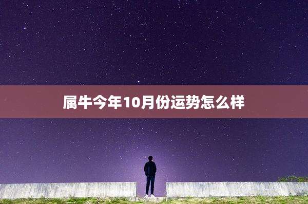 属牛今年10月份运势怎么样
