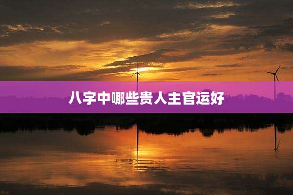 八字中哪些贵人主官运好