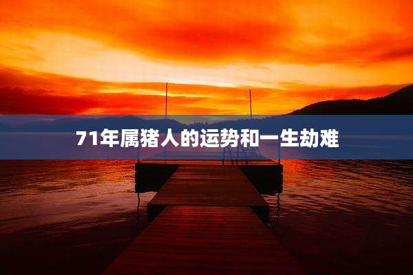 71年属猪人的运势和一生劫难