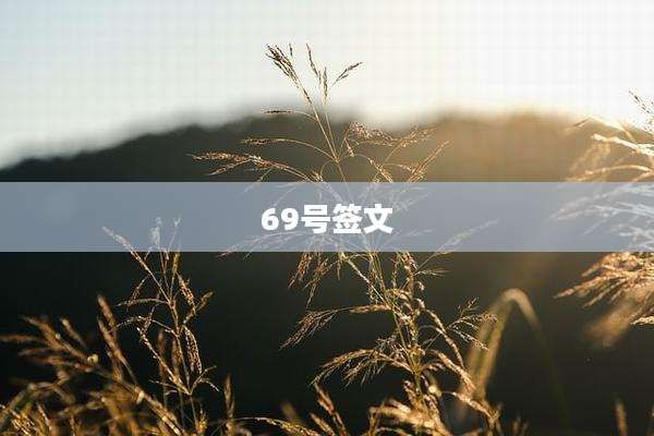 69号签文