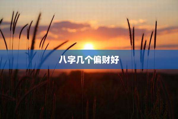 八字几个偏财好