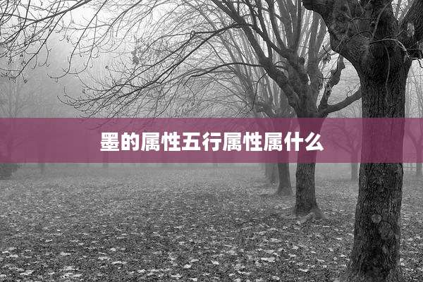 墨的属性五行属性属什么