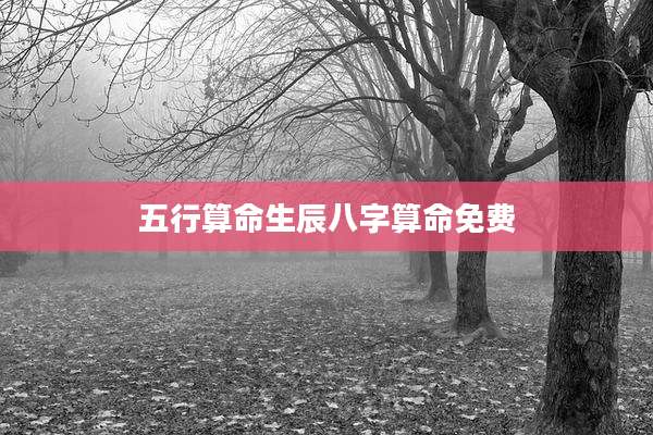五行算命生辰八字算命免费