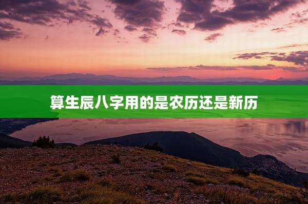 算生辰八字用的是农历还是新历