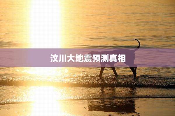 汶川大地震预测真相