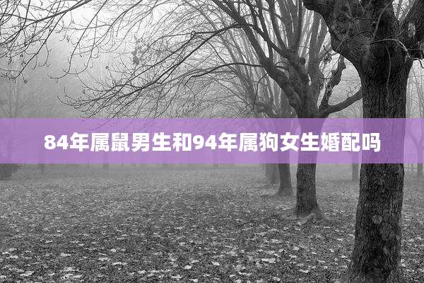 84年属鼠男生和94年属狗女生婚配吗