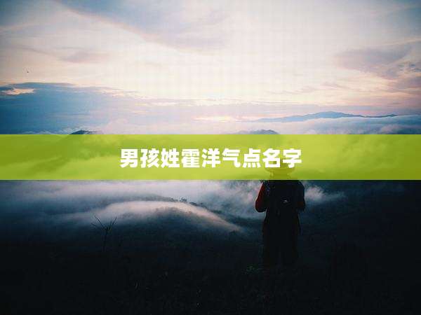 男孩姓霍洋气点名字