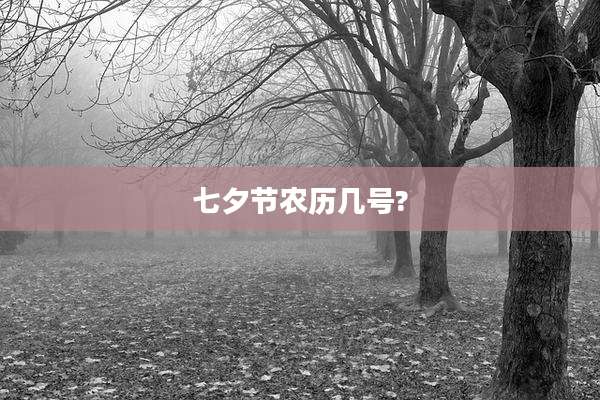 七夕节农历几号?