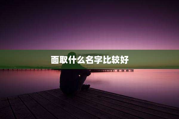 面取什么名字比较好