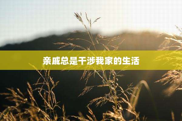 亲戚总是干涉我家的生活
