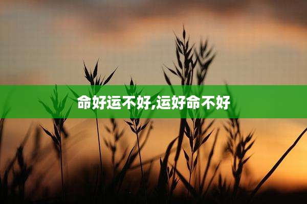命好运不好,运好命不好