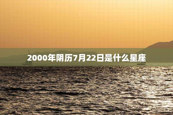 2000年阴历7月22日是什么星座