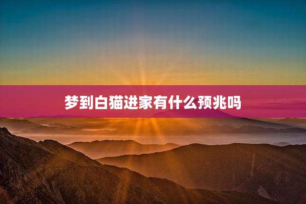 梦到白猫进家有什么预兆吗
