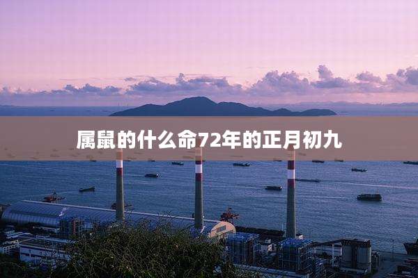 属鼠的什么命72年的正月初九