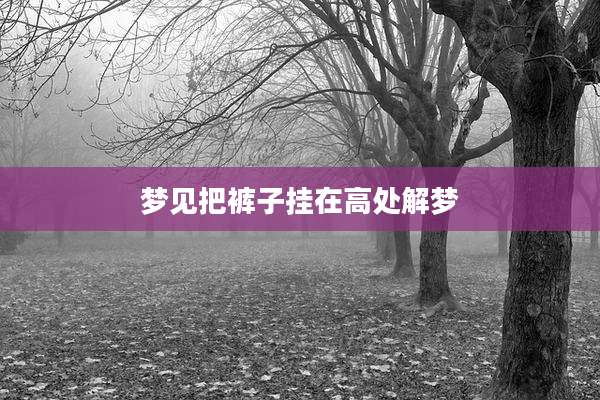 梦见把裤子挂在高处解梦