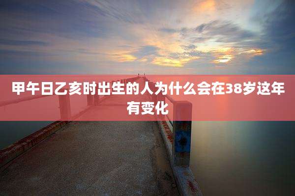 甲午日乙亥时出生的人为什么会在38岁这年有变化