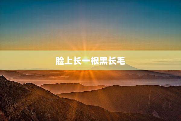 脸上长一根黑长毛