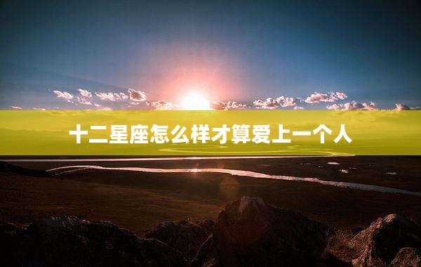 十二星座怎么样才算爱上一个人
