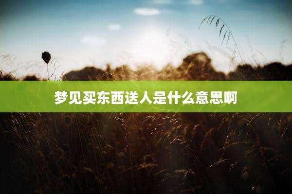 梦见买东西送人是什么意思啊