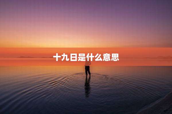 十九日是什么意思