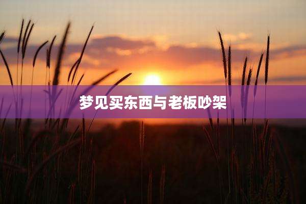 梦见买东西与老板吵架