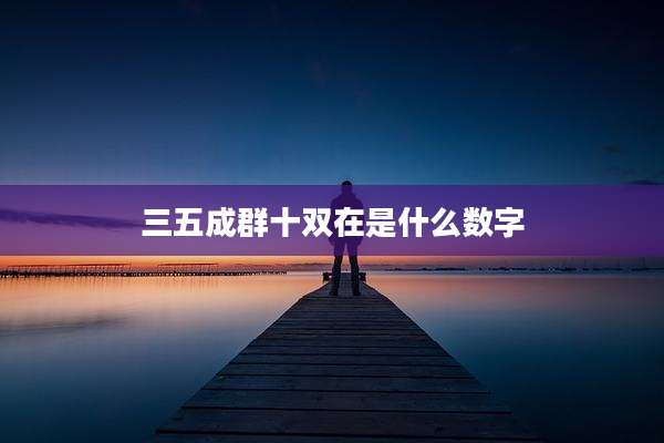 三五成群十双在是什么数字