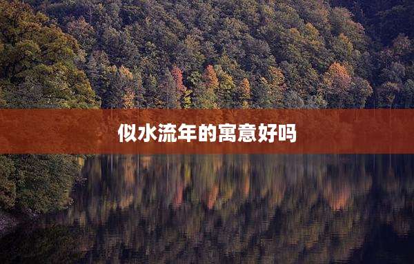 似水流年的寓意好吗