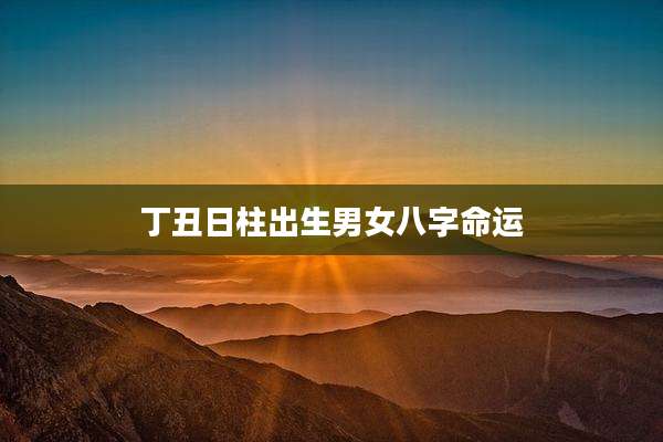 丁丑日柱出生男女八字命运