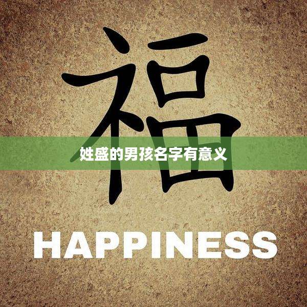 姓盛的男孩名字有意义