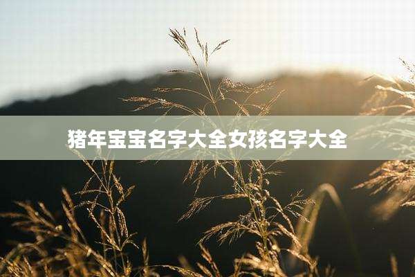 猪年宝宝名字大全女孩名字大全