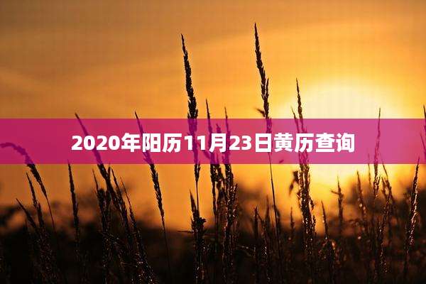 2020年阳历11月23日黄历查询