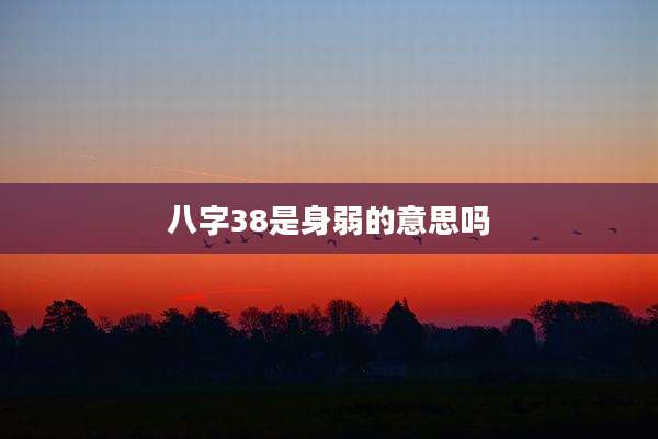 八字38是身弱的意思吗