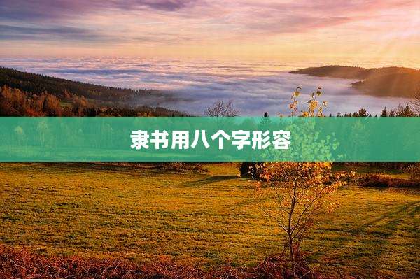 隶书用八个字形容